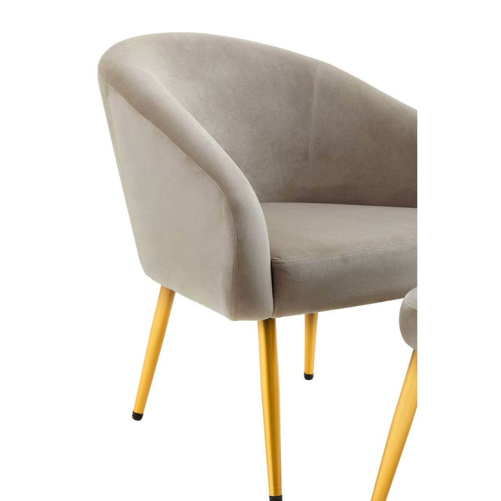 Kealy Chair and Stool – Mink Velvet