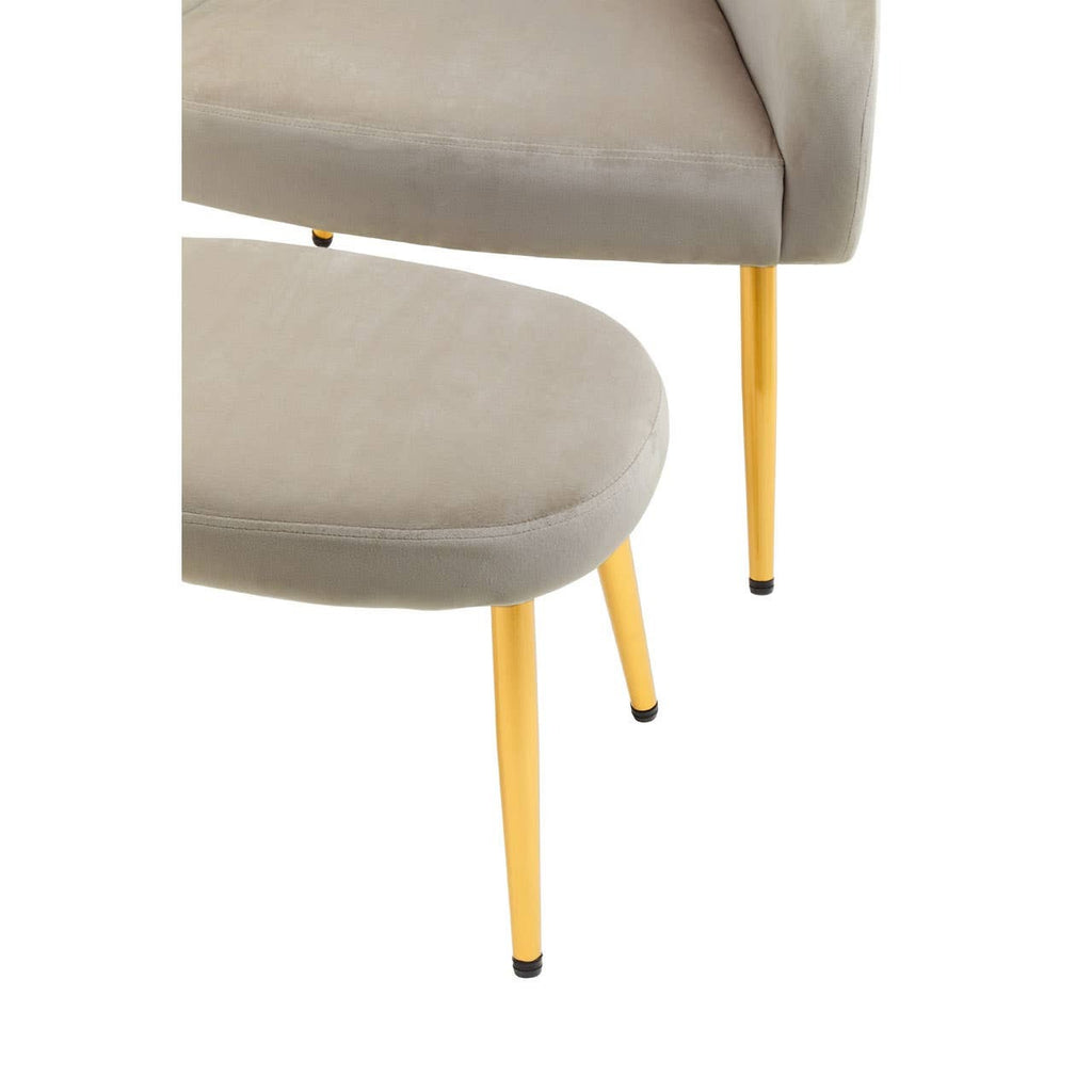 Kealy Chair and Stool – Mink Velvet