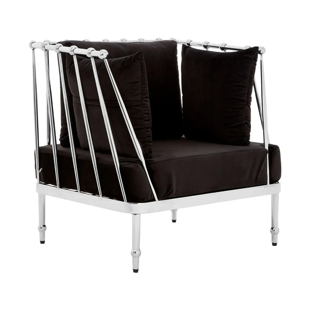 Laurent Chair with Metallic Silver Finish