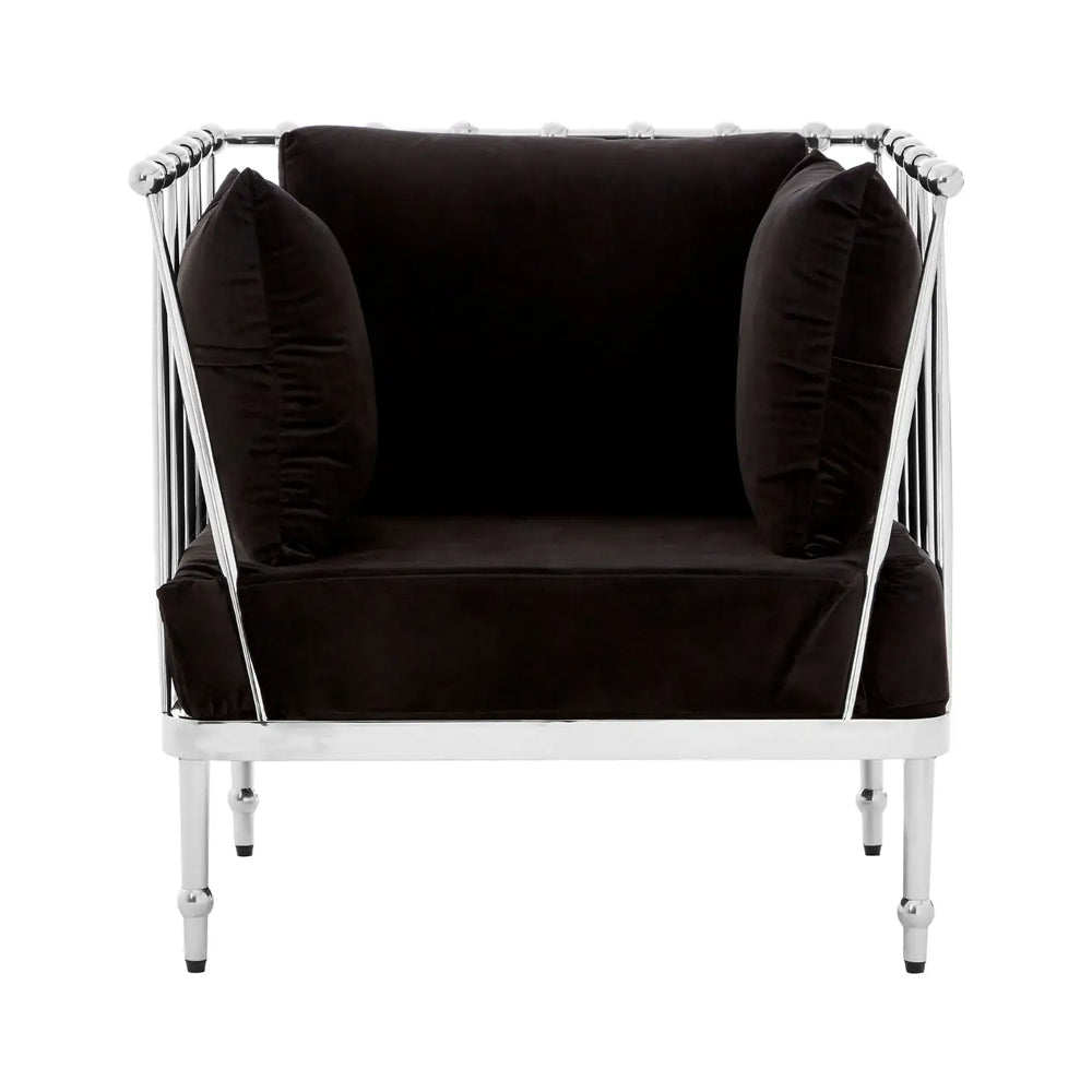 Laurent Chair with Metallic Silver Finish