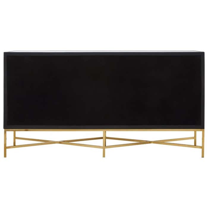 Mallory Sideboard in Brushed Gold and Grey Shagreen.