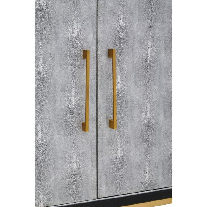 Mallory Sideboard in Brushed Gold and Grey Shagreen.