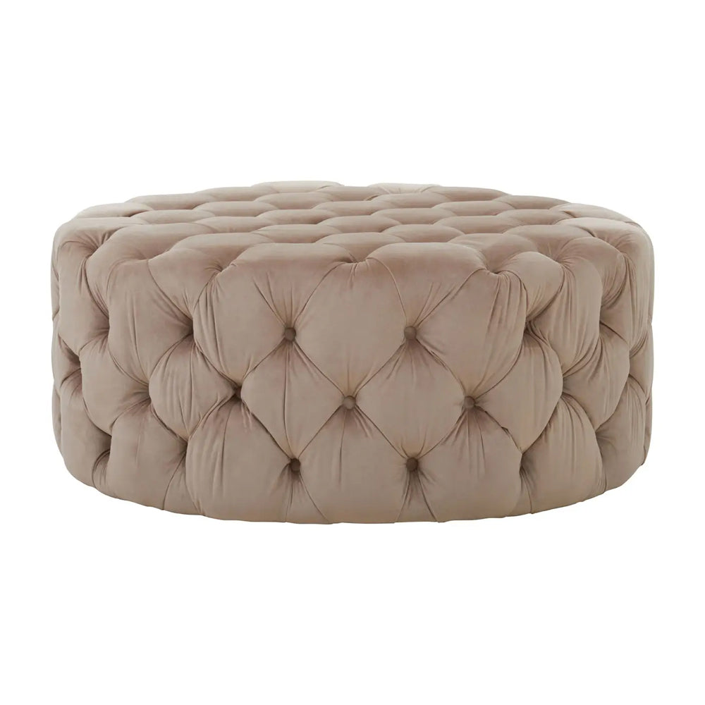 Ottilie Round Stool – Mink Velvet