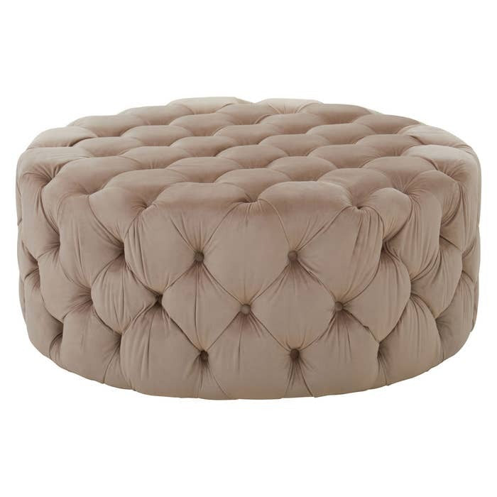 Ottilie Round Stool – Mink Velvet