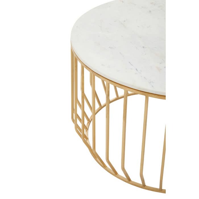 Ozias Coffee Table with White Marble Top