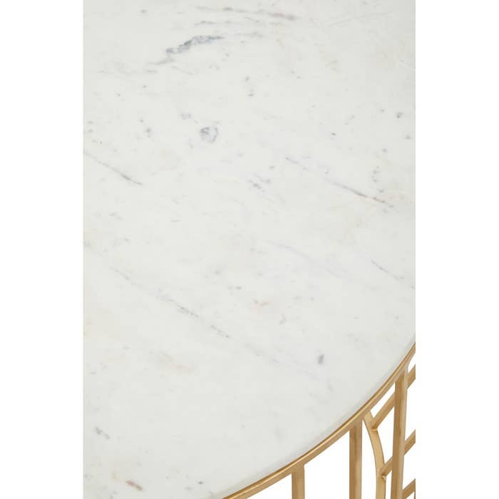 Ozias Coffee Table with White Marble Top