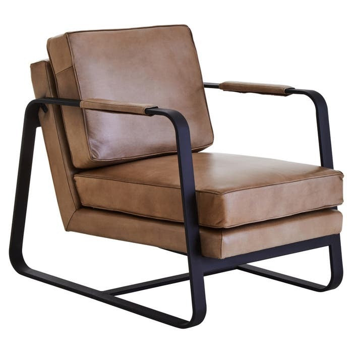 Pascal Armchair – Light Brown Leather