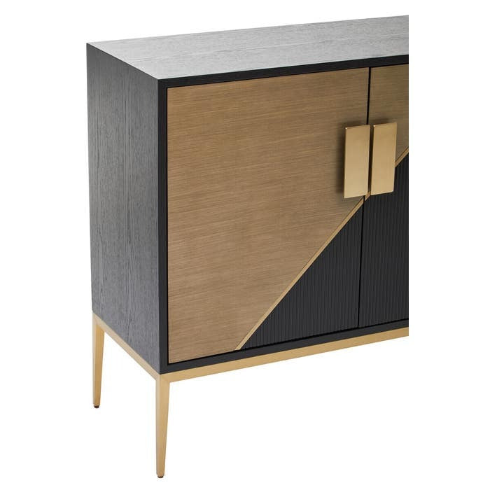 Raidan 2 Door Sideboard – Black and Gold