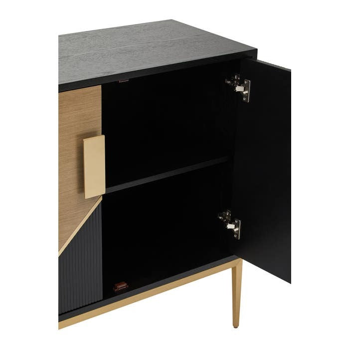 Raidan 2 Door Sideboard – Black and Gold