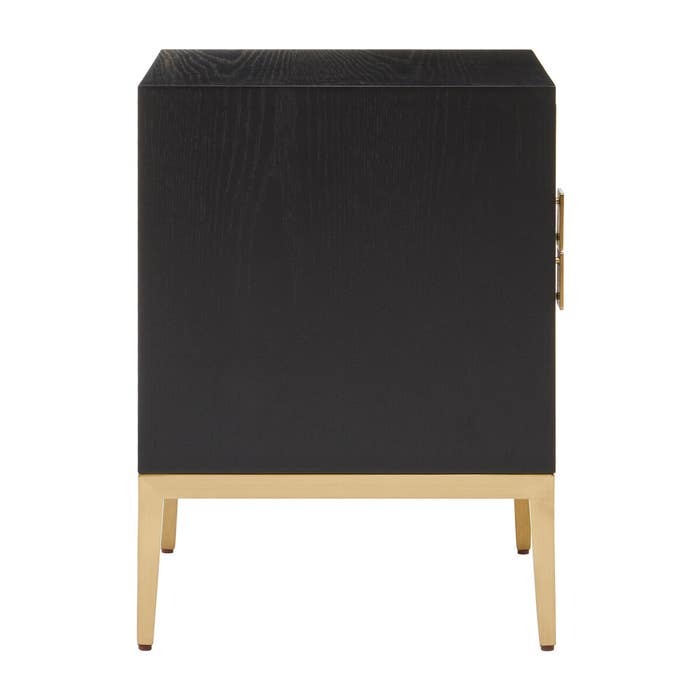 Raidan 2 Drawer Chest – Black and Gold