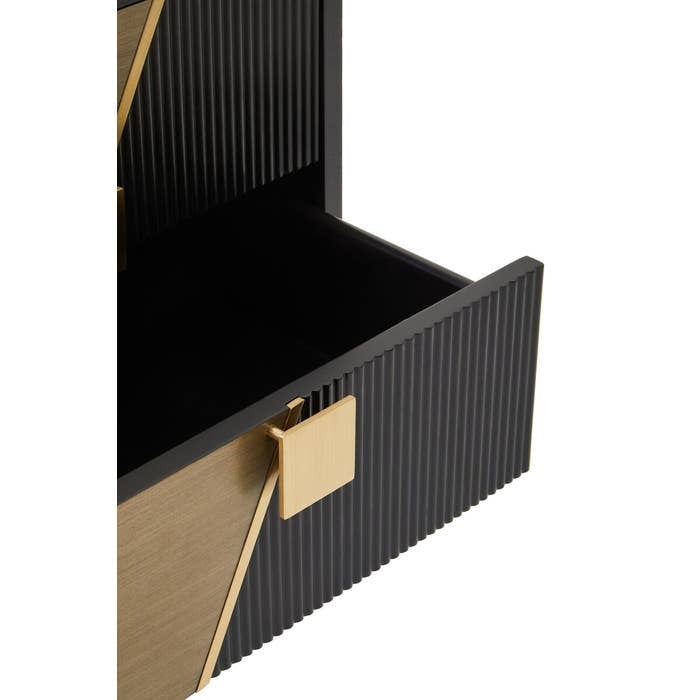 Raidan 2 Drawer Chest – Black and Gold