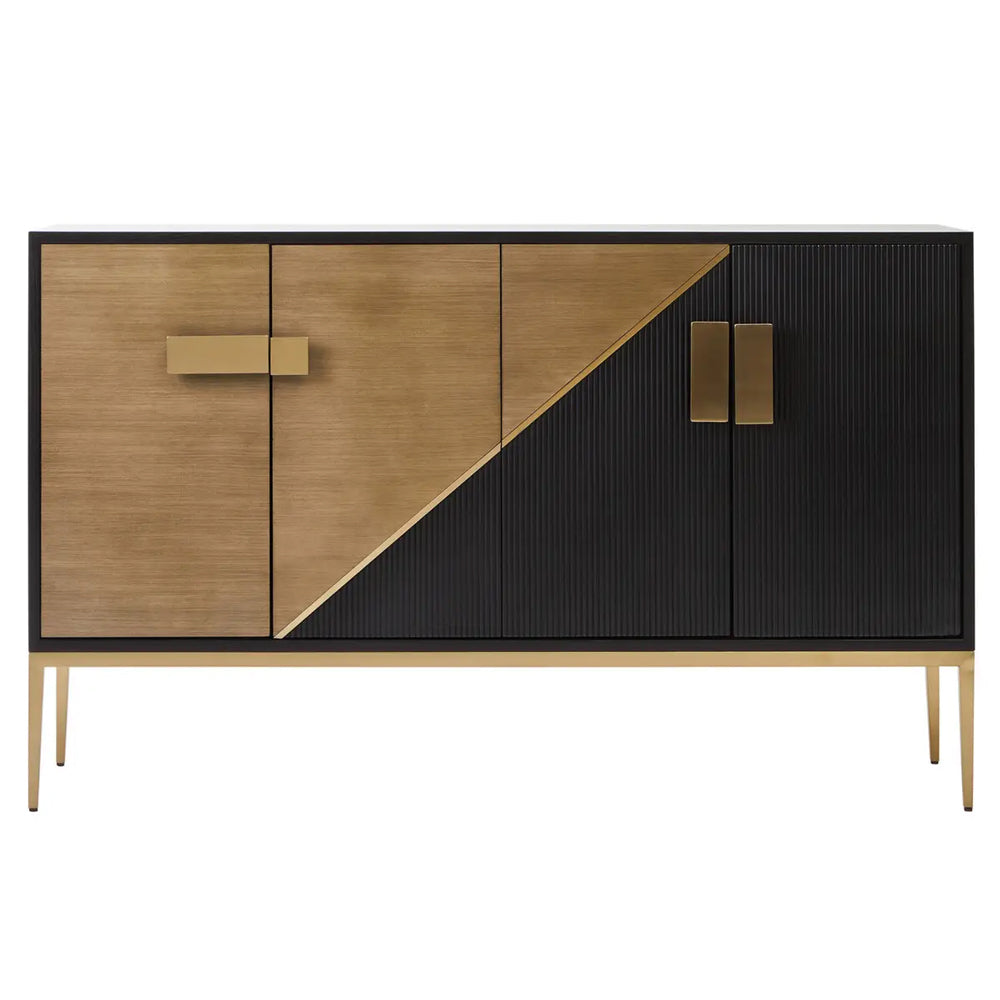 Raidan 4 Door Sideboard – Black and Gold