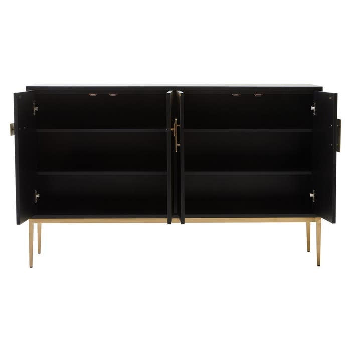 Raidan 4 Door Sideboard – Black and Gold