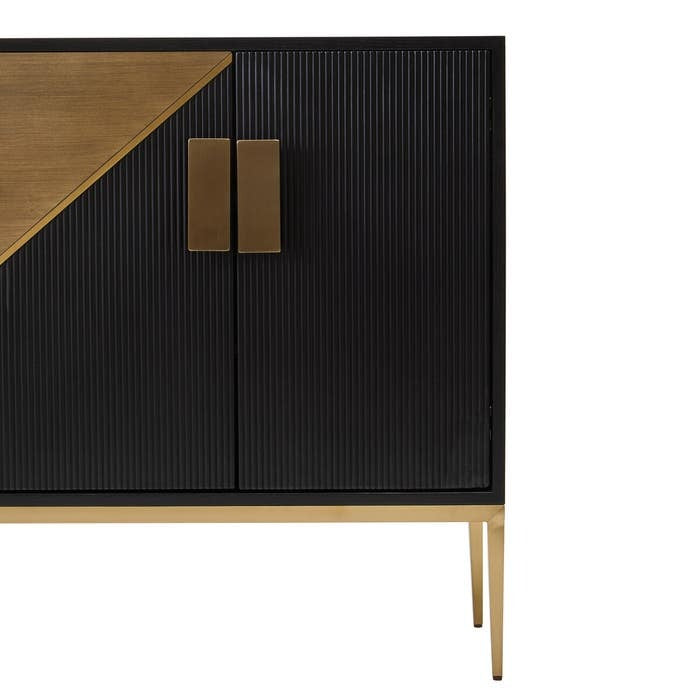 Raidan 4 Door Sideboard – Black and Gold