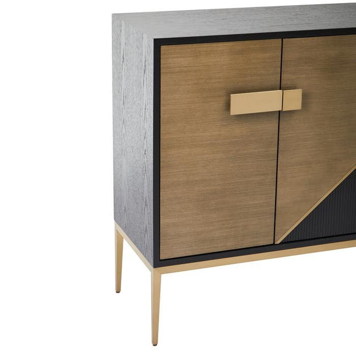 Raidan 4 Door Sideboard – Black and Gold