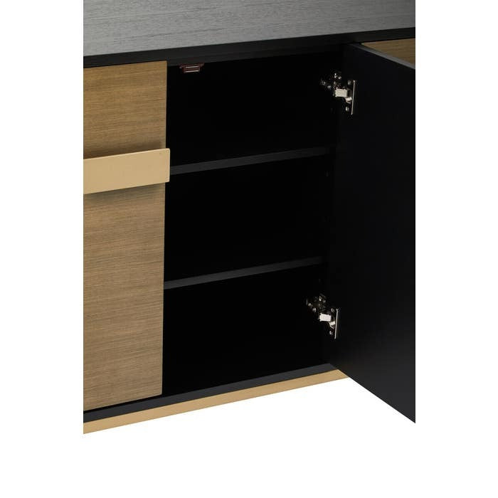 Raidan 4 Door Sideboard – Black and Gold