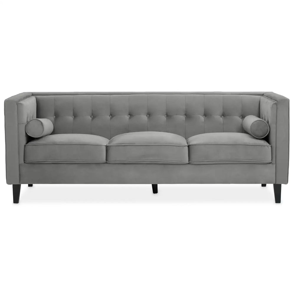 Rayla 3-Seater Sofa – Grey Velvet