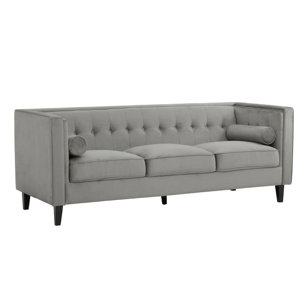 Rayla 3-Seater Sofa – Grey Velvet