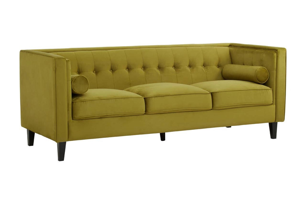 Rayla 3-Seater Sofa – Olive Velvet