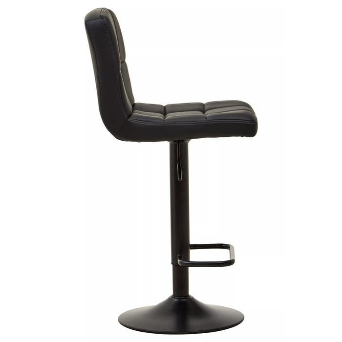 Sidney Bar Stool – Black Quilted Faux Leather