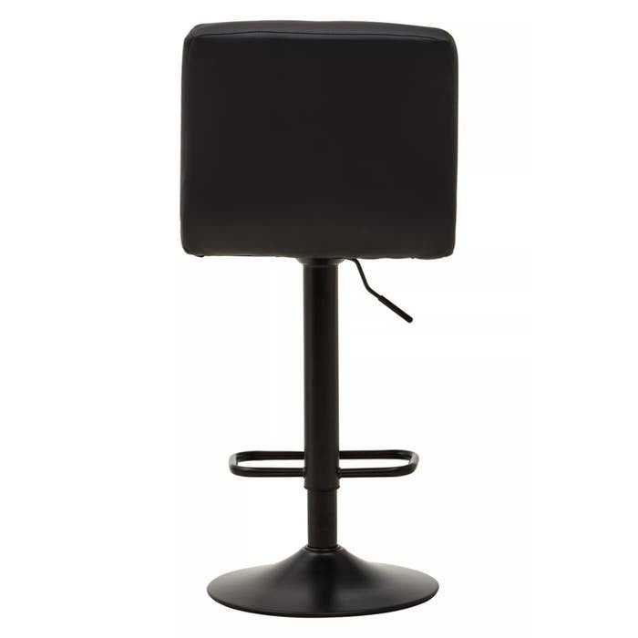 Sidney Bar Stool – Black Quilted Faux Leather