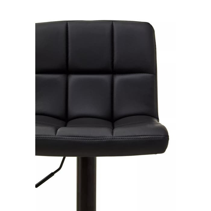 Sidney Bar Stool – Black Quilted Faux Leather