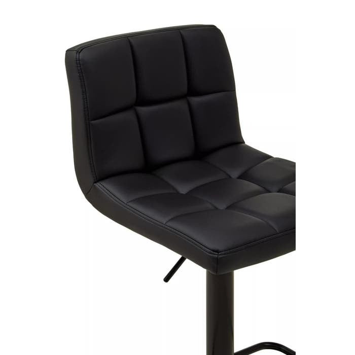 Sidney Bar Stool – Black Quilted Faux Leather