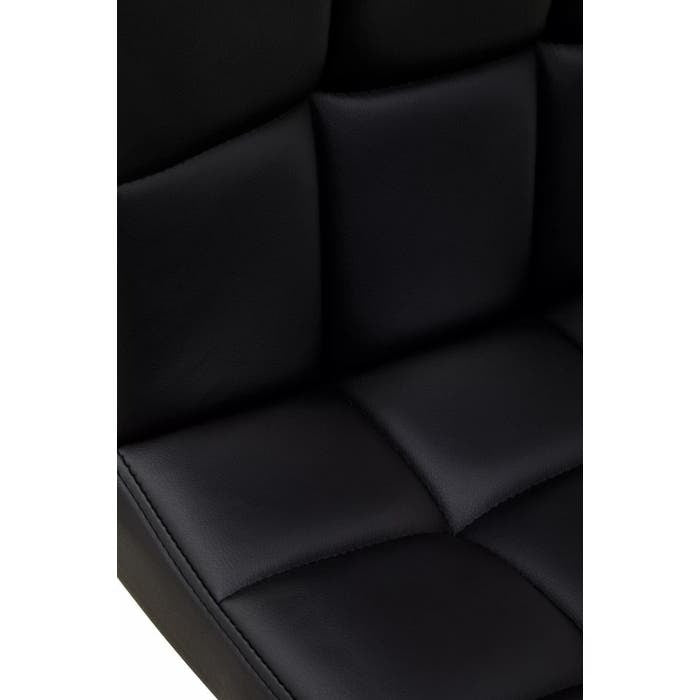 Sidney Bar Stool – Black Quilted Faux Leather