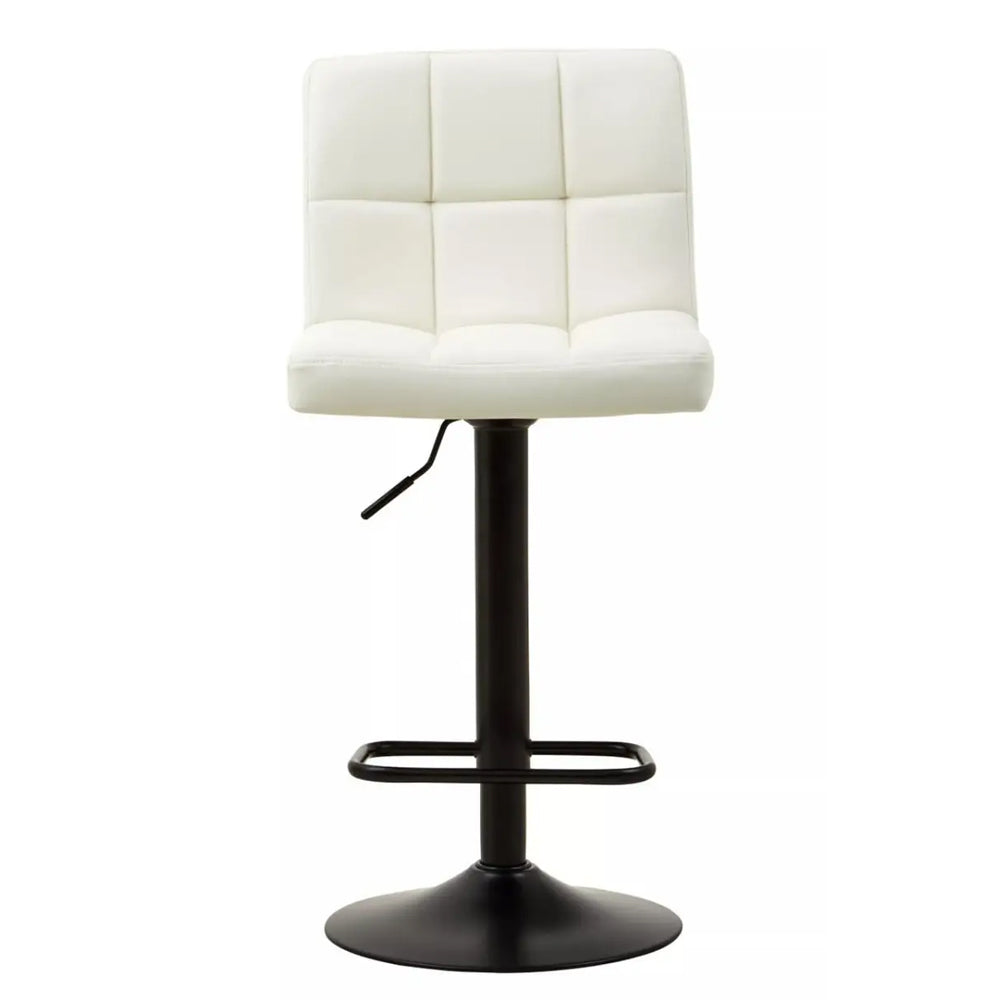 Sidney Bar Stool – White Quilted Faux Leather