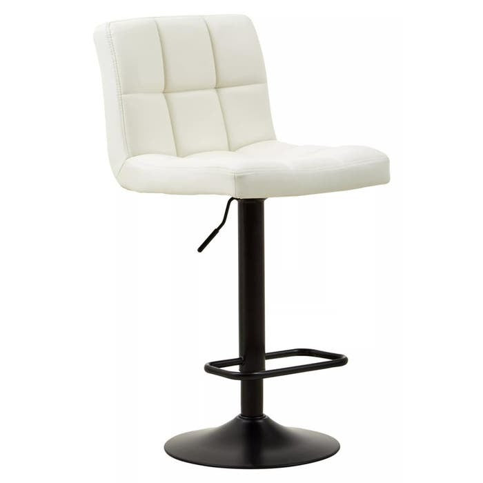 Sidney Bar Stool – White Quilted Faux Leather