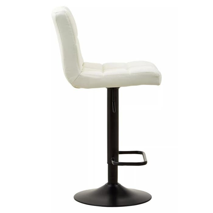 Sidney Bar Stool – White Quilted Faux Leather