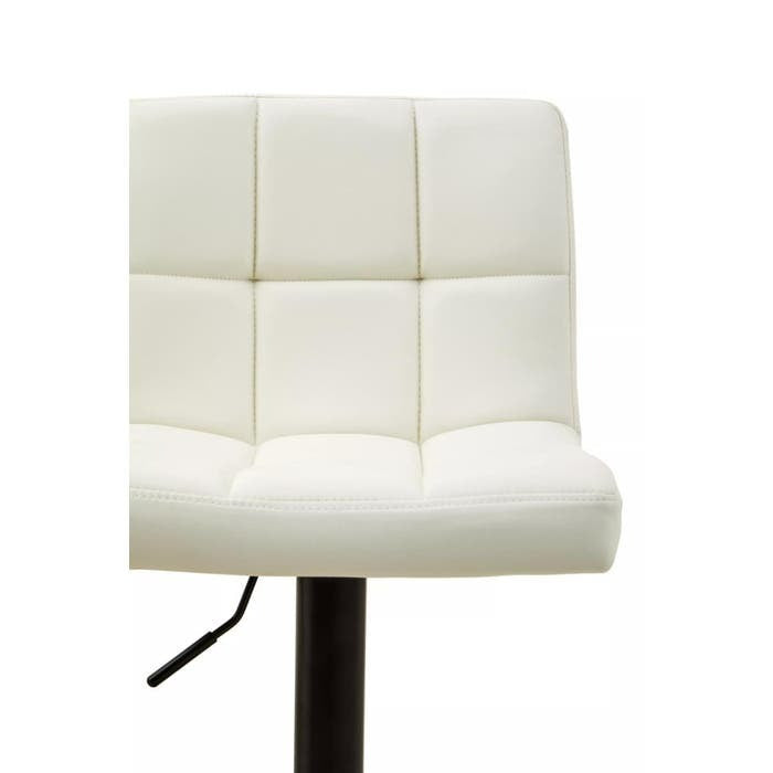 Sidney Bar Stool – White Quilted Faux Leather