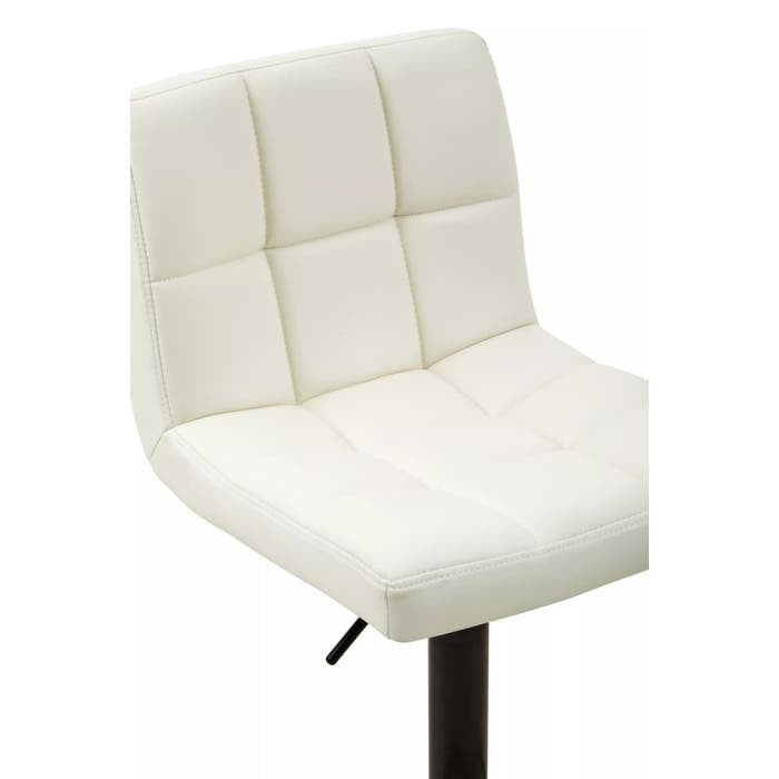 Sidney Bar Stool – White Quilted Faux Leather