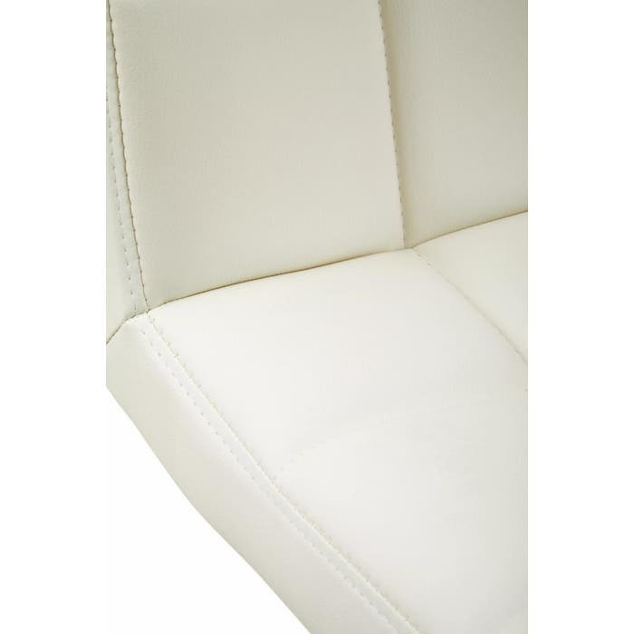 Sidney Bar Stool – White Quilted Faux Leather