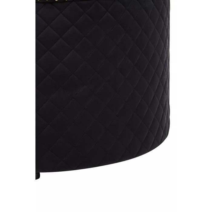 Sofia Round Ottoman – Black Velvet