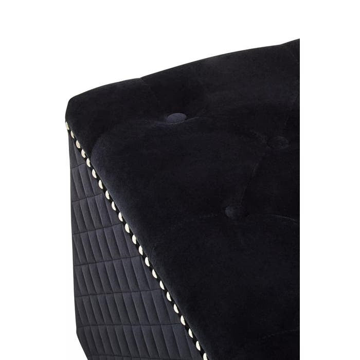 Sofia Square Ottoman – Black Velvet