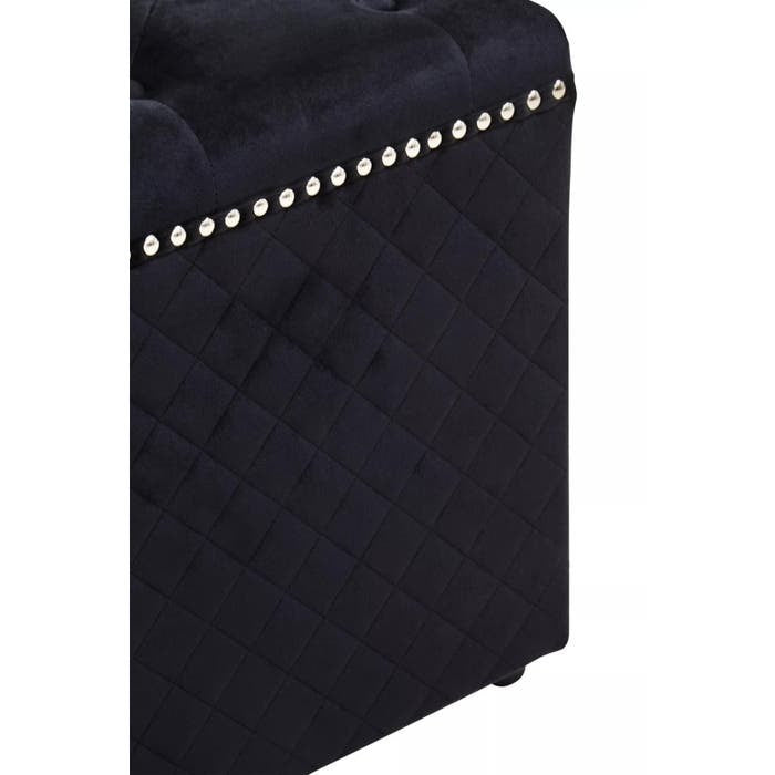 Sofia Square Ottoman – Black Velvet