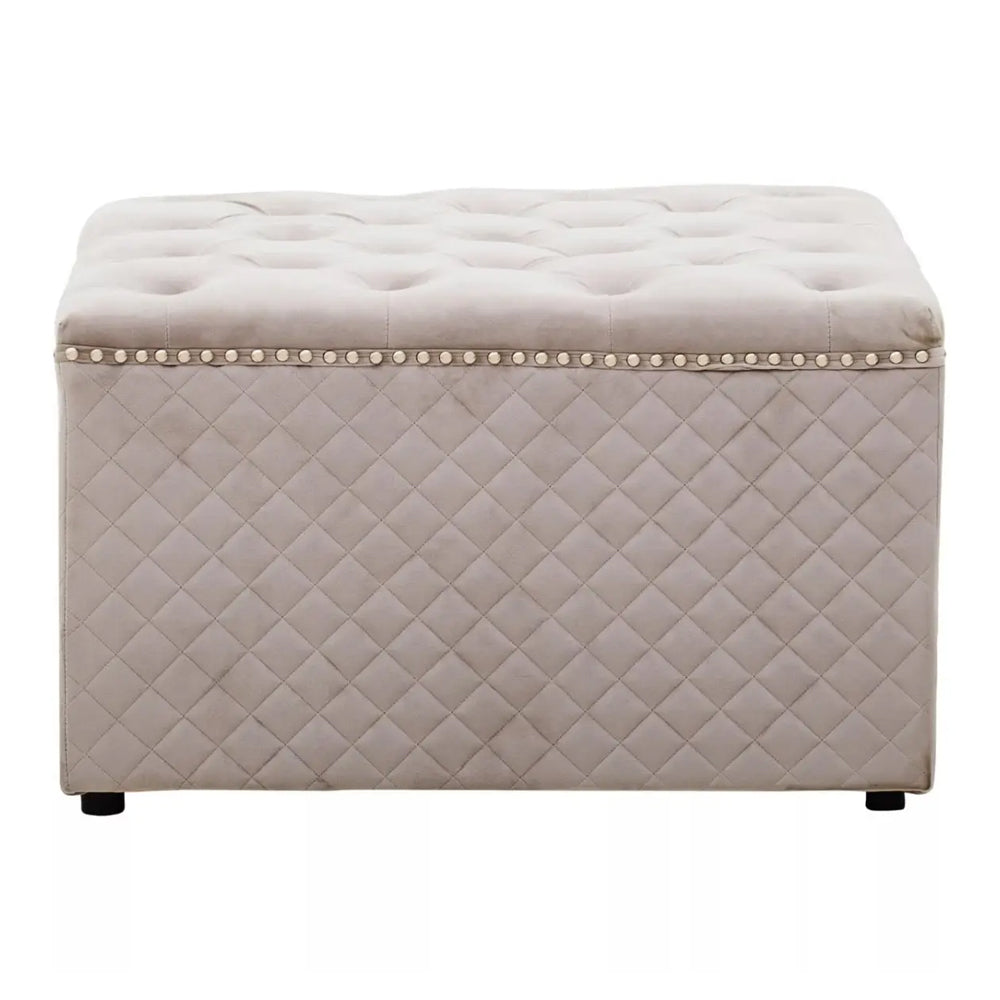 Sofia Square Ottoman – Mink Velvet