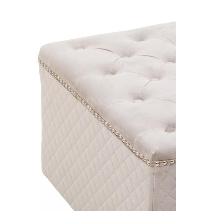 Sofia Square Ottoman – Mink Velvet