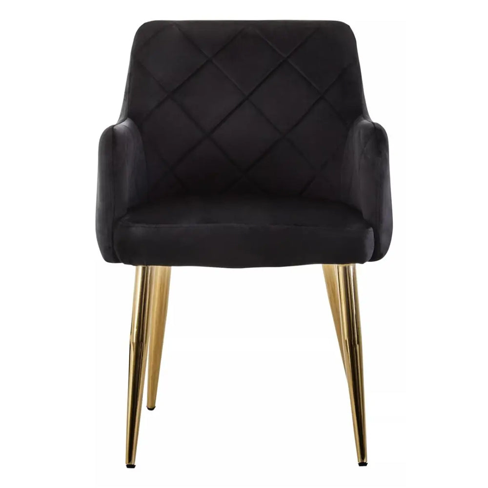 Sophia Dining Chair in Black Velvet