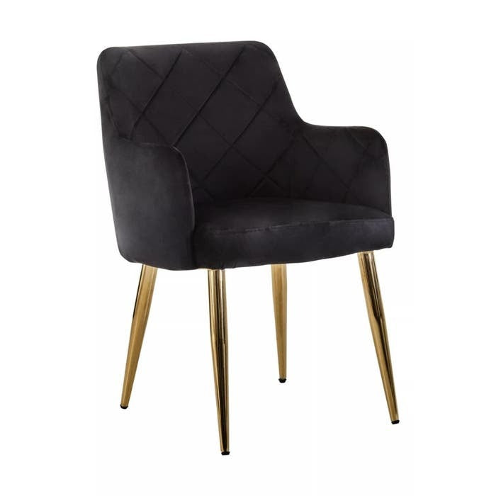 Sophia Dining Chair in Black Velvet