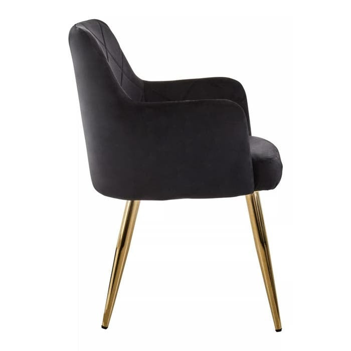 Sophia Dining Chair in Black Velvet