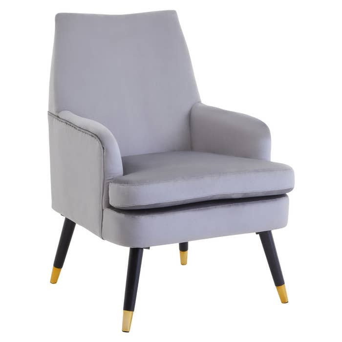 Strickland Armchair – Grey Velvet