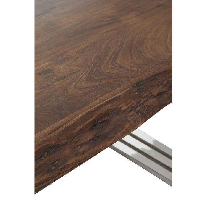 Sutton Dining Table in Wood and Stainless Steel