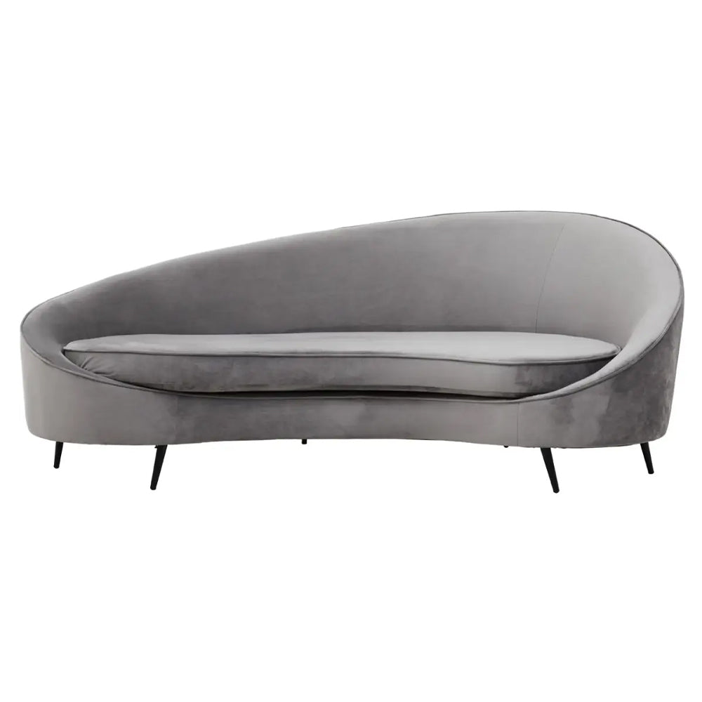 Valencia Three Seater Sofa in Grey Velvet