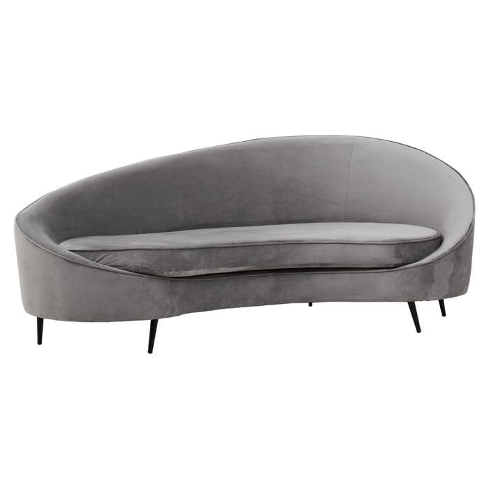 Valencia Three Seater Sofa in Grey Velvet