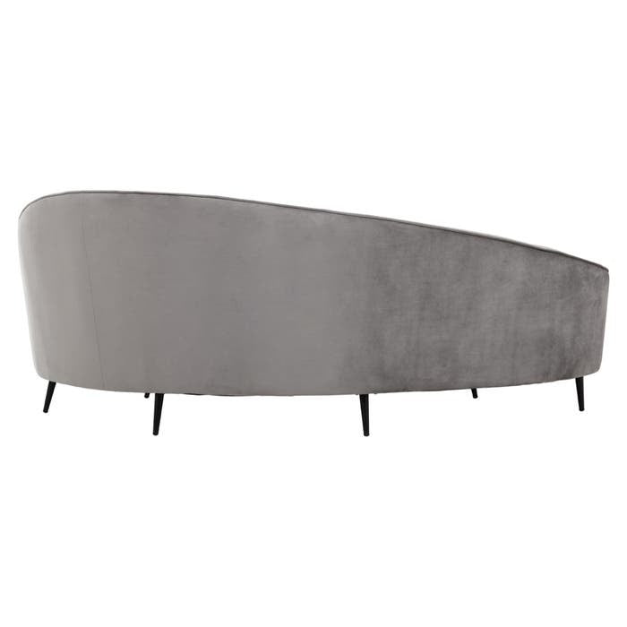 Valencia Three Seater Sofa in Grey Velvet