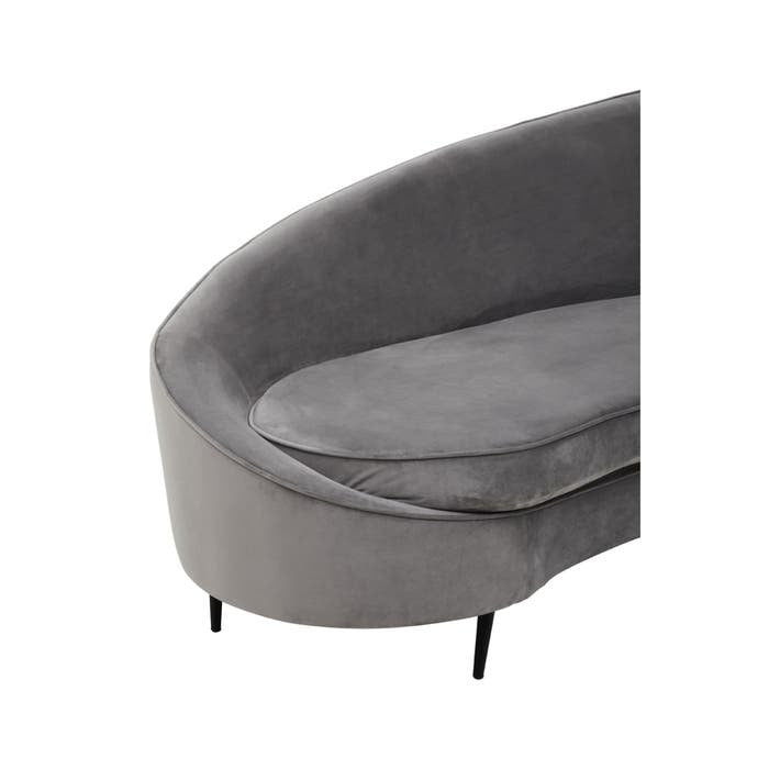 Valencia Three Seater Sofa in Grey Velvet