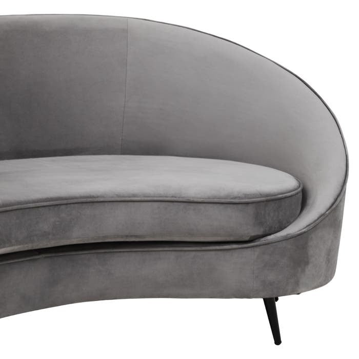 Valencia Three Seater Sofa in Grey Velvet