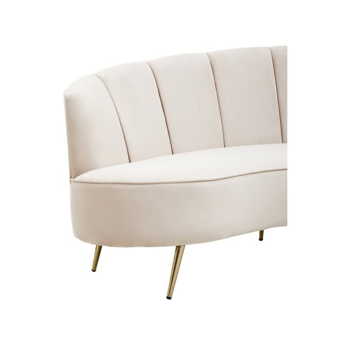 Victoria Three Seater Sofa in Beige Velvet